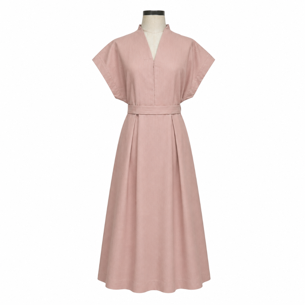 Vneck Button Dress