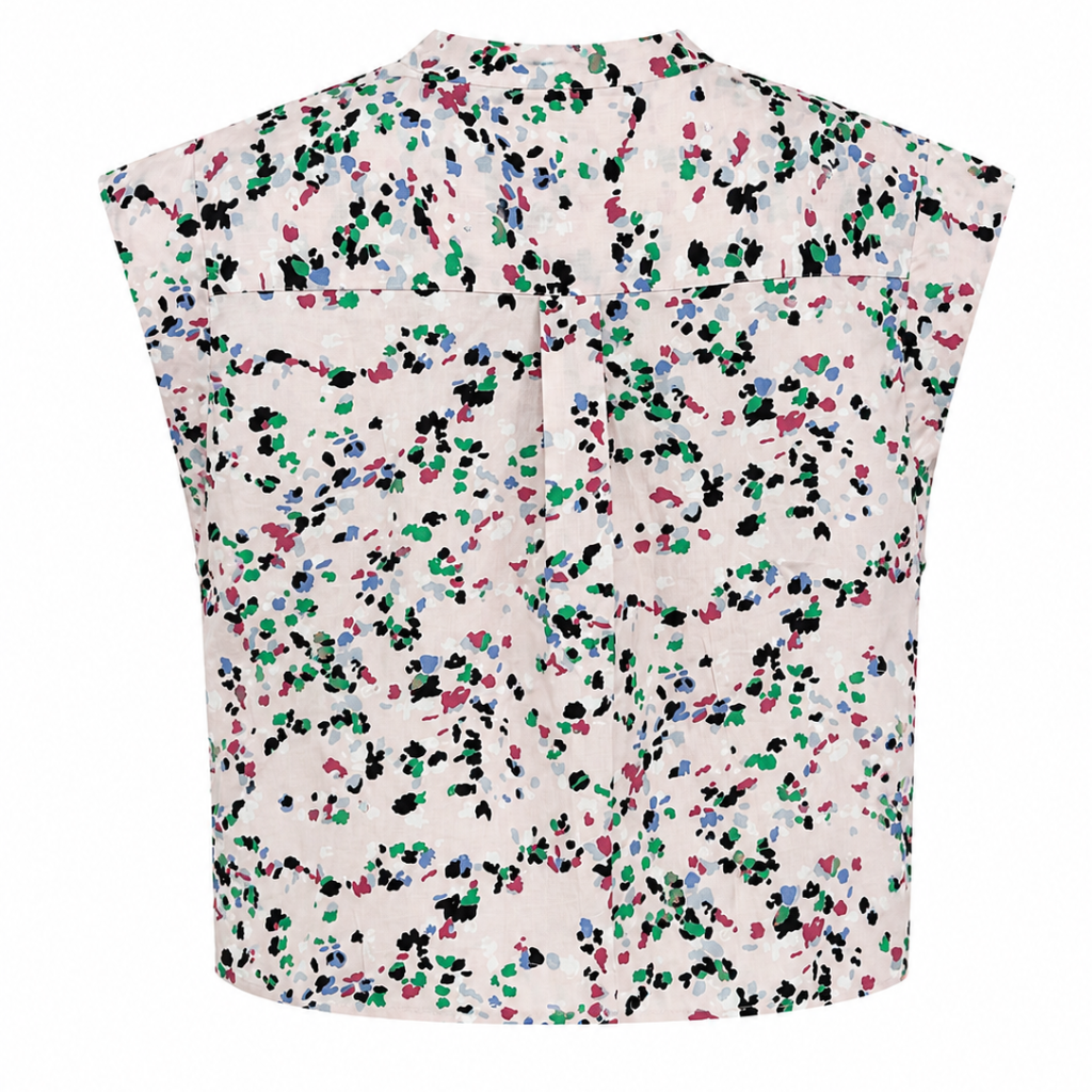 Geo Cotton Blouse (Pink Print)