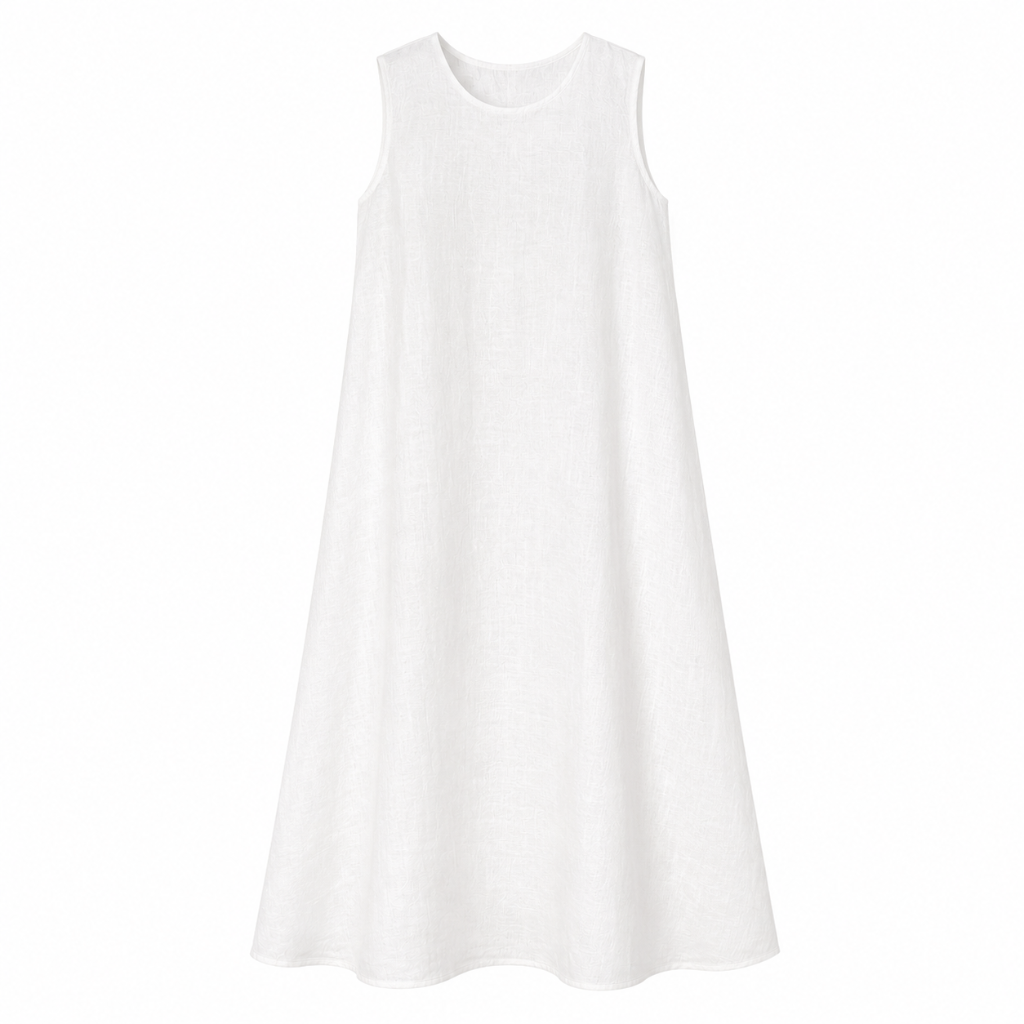 [Ma'e] Sleveless A-line Linen Dress