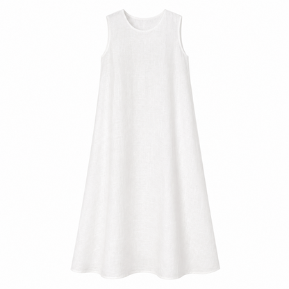 [Ma'e] Sleveless A-line Linen Dress