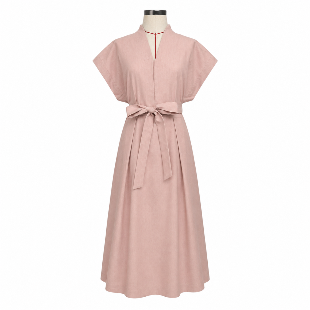 Vneck Button Dress