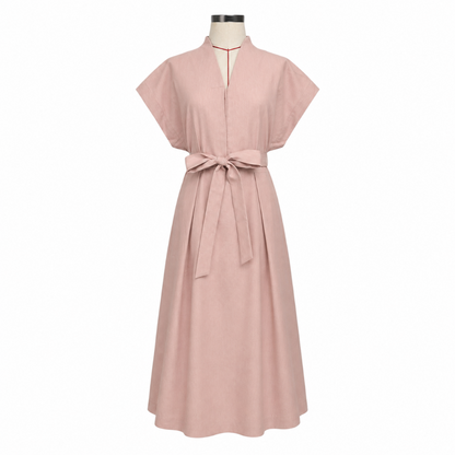 Vneck Button Dress