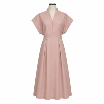Vneck Button Dress