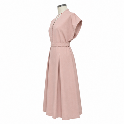 Vneck Button Dress