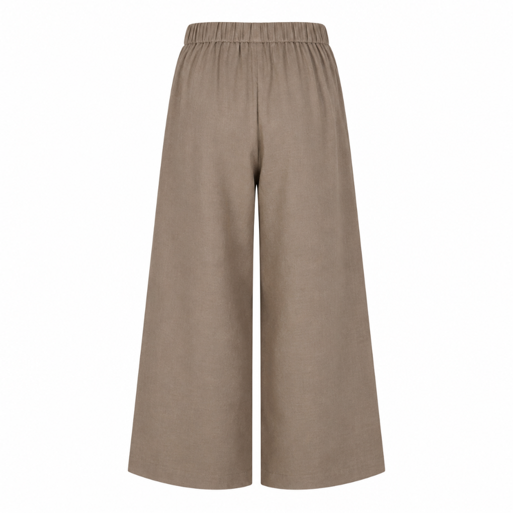 [Ma'e] Drawstring Wide Leg Linen Pants