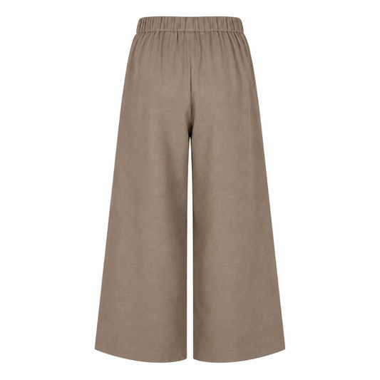 [Ma'e] Drawstring Wide Leg Linen Pants