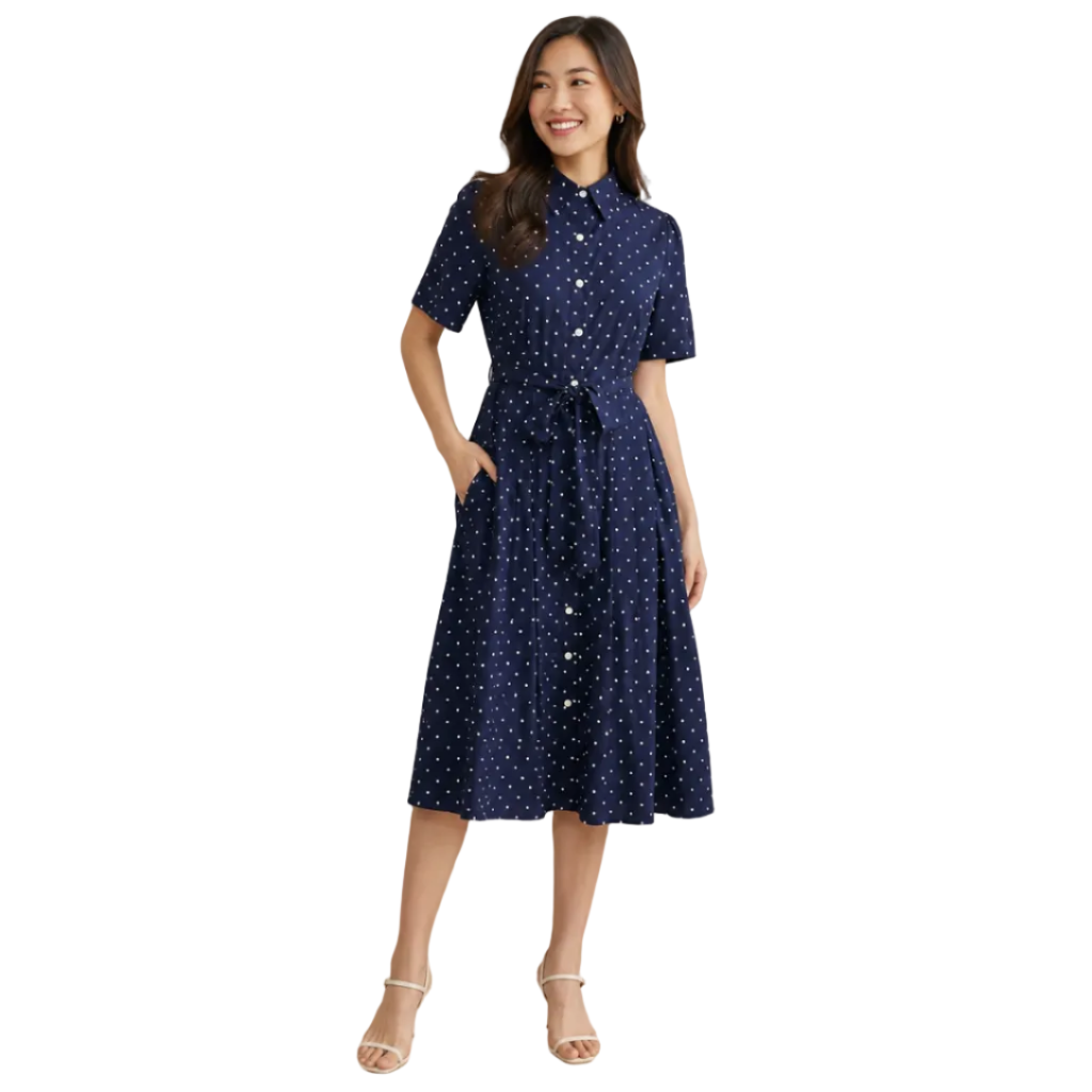 Polka Navy Dress