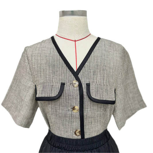 Button Tweed Top