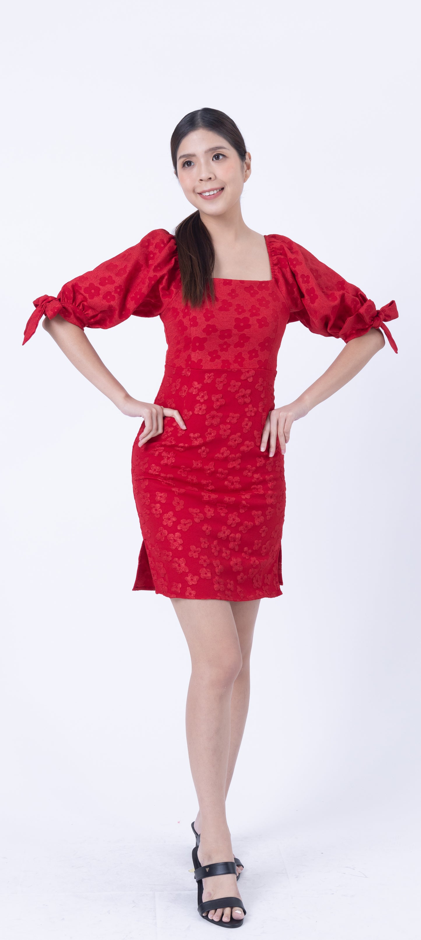 Puff Sleeve Milkmaid Mididaxi Dress