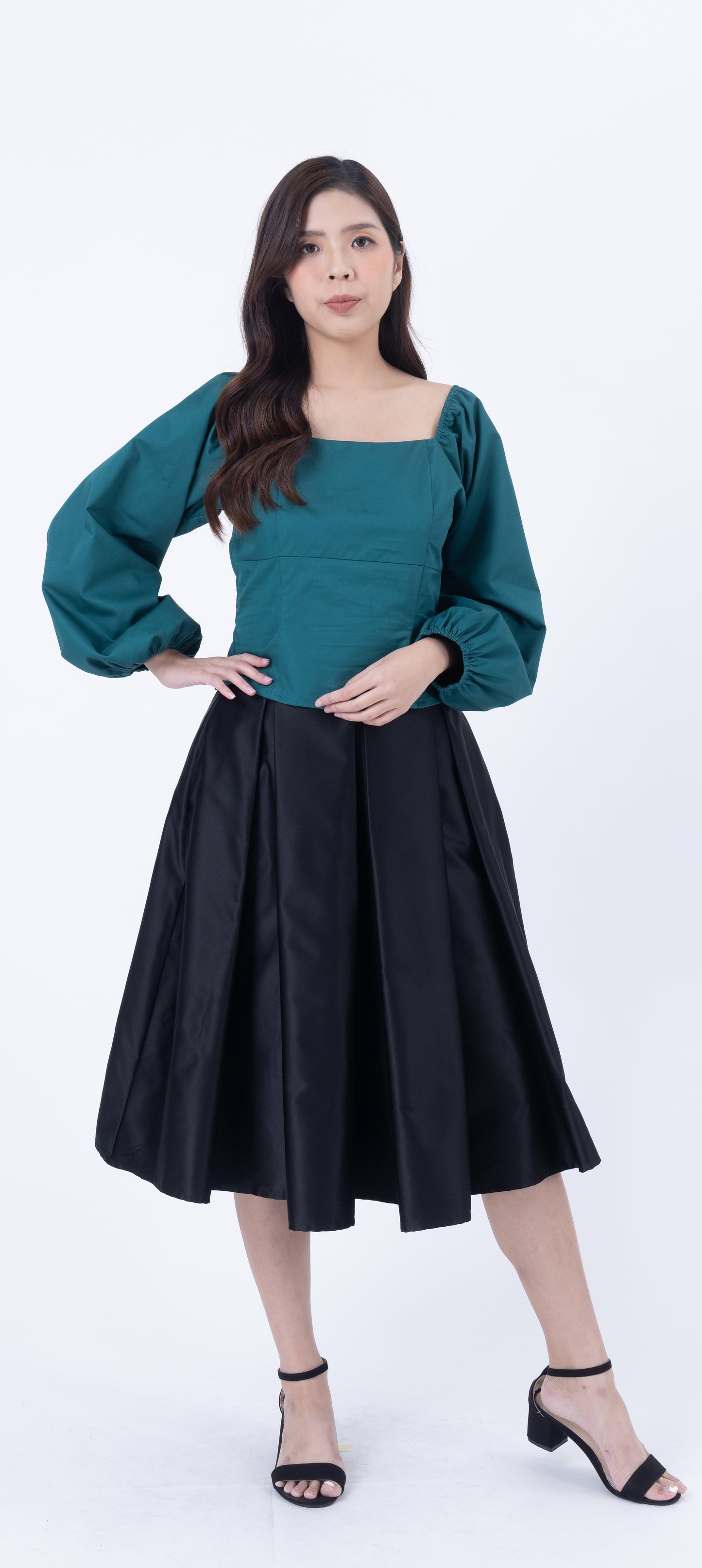 Corset Crop Top Overside Long Sleeve